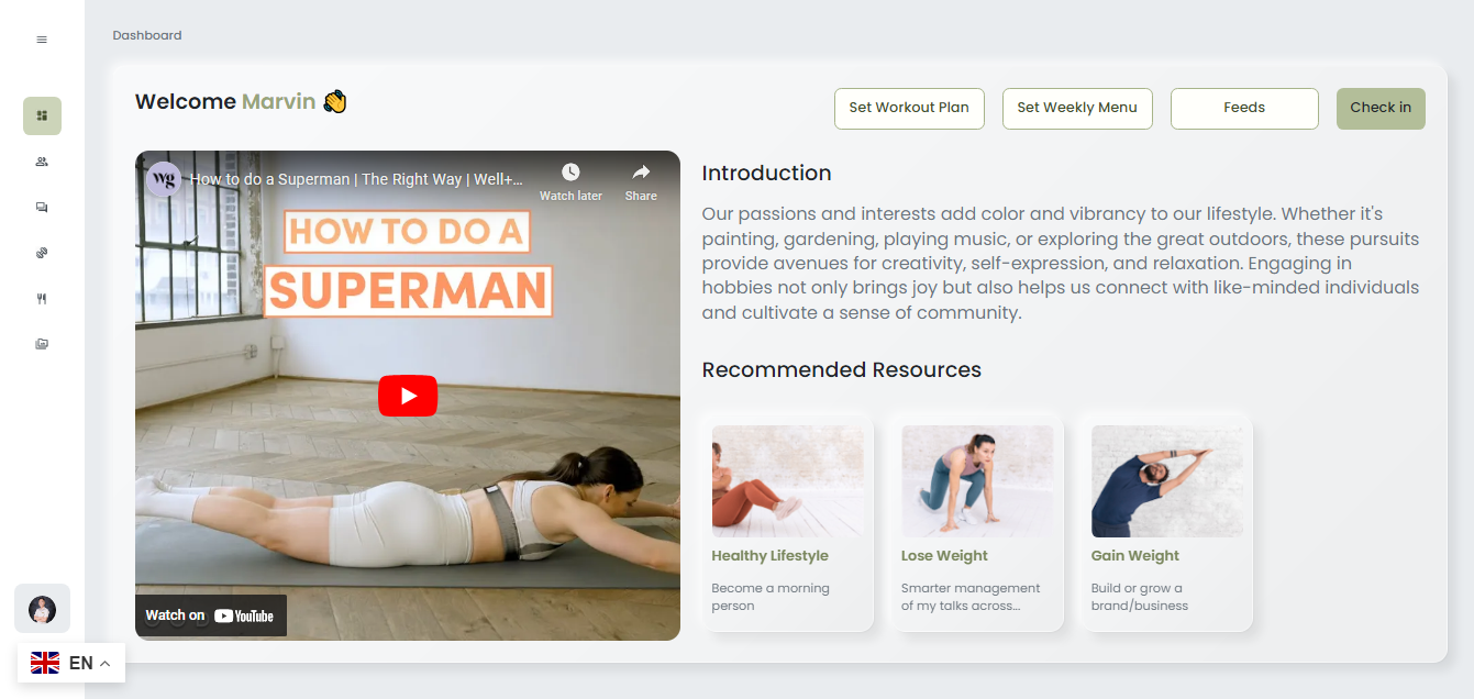 Lifestyle Health App interface preview